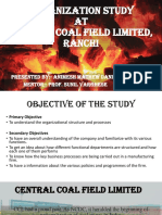 Organization Study AT Central Coal Field Limited, Ranchi