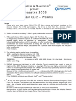 Main Quiz - Prelims: Shaastra 2006