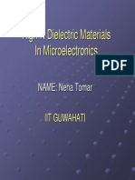 High - K Dielectric Materials in Microelectronics