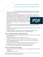 Oral Examination Questionaire For Certiicate of Competency Masters and Chief Mates On Ships of 500 Gross Tonnage or More