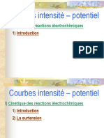 Courbes Intensité - Potentiel