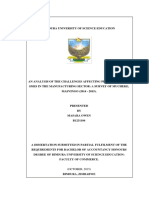 An Analysis of The Challenges Affecting Performance of SMEs in The Manufacturing Sector. A Survey of Mucheke, Masvingo (2014 - 2015) .