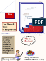 CH 10 (One Sample Tests of Hypothesis)