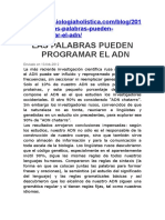 Las Palabras Pueden Programar El Adn