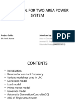 LF Control For Two Area Power System: Submitted By: Project Guide