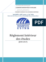 Reglement Interieur Des Etudes Usthb