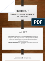 Section 3: Condonation or Remission of The Debt