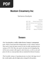 Boston Creamery Inc: Variance Analysis