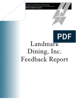 2005 Landmark Dining Feedback Report