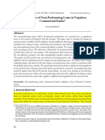 Determinants of Non-Performing Loan in Nepalese Commercial Banks