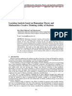 Learning Analysis Based On Humanism Theory and Mathematics Creative Thinking Ability of Students