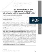 Synthesis of Glycerol Monooctadecanoate From Octadecanoic Acid and Glycerol. Influence of Solvent On The Catalytic Properties of Basic Oxides