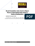 2018 - 01-30, Recall Committee Asks Court To Reject Pearce's Restraining Order Stunt & Political Manipulation - W - LTR