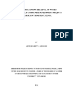 Factors Influencing The Level of Women Participation, in Community Development Projects in Narok South District, Kenya