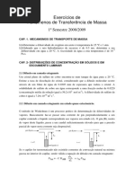 Exercicios de Fenomenos de Transferencia de Massa