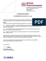 Letter of Intent Chlorhexidine Gluconate Gel