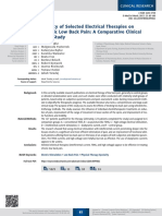 Efficacy of Selected Electrical Therapies On Chronic Low Back Pain: A Comparative Clinical Pilot Study