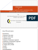 A Research: On "An Assessment of Employees (HCL) Satisfaction of The Performance Appraisal Effectiveness"