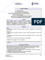 Plano de Ensino Discurso Cultura e Mídias