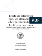 Alteraciones Sobre La Estabilidad de Los Licores de Crema