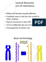 Autosomal Recessive Pattern of Inheritance