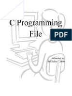 C Programming File: Submitted By: MCA (I Yr - 2009)