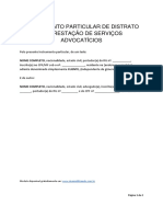 Distrato de Contrato de Prestação de Serviços e Honorários MODELO