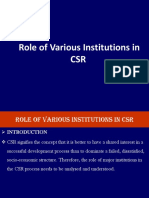 Role of Various Institutions in CSR