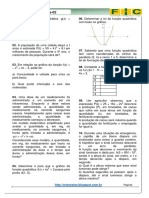 2 Lista de Exercícios-Matemática (Função Quadrática)