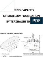 Bearing Capacity of Shallow Foundation by Terzhaghi Theory