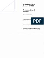 Reglamentos de Prueba Del PTB Tomo 12 (Español) Transformadores de Medición PDF