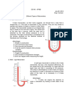 Types of Manometers