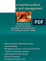 Denture Insertion, Patient Education and Management