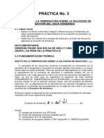 Influencia de La Temperatura Sobre La Velocidad de Reacción Del Agua Oxígenada