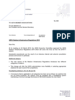 UEFA Stadium Infrastructure Regulations 2010: Your Reference Your Correspondence of Our Reference Date