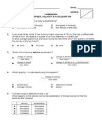 2.1.HW Speed, Velocity and Acceleration