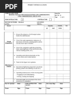 Check List For Pre Commissioning of MV Switchgear