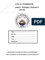 Practical Workbook MY-303: Foundry: Principles, Methods & Practice