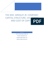 The Wm. Wrigley Jr. Company: Capital Structure, Valuation and Cost of Capital