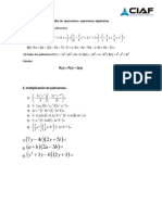 Taller de Operaciones Expresiones Algebraicas PDF