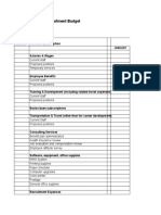 HR Department Budget Template