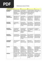 Rubrica para Evaluar Un Folleto