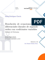 Resolucion de Ecuaciones Diferenciales Lineales de Segundo Orden Con Coeficientes Variables. Metodo de Frobenius.