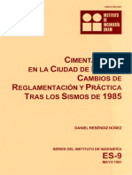 Cimentaciones en La Ciudad de México - Cambio de Reglamentación y Práctica Tras Los Sismos de 1985 PDF