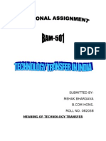 Technology Transfer in India