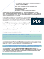 De La Demanda A La Construcción de Problemas en El Ámbito Educativo