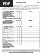 Facility Inspection Checklist