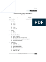 Questionnaire On Health Insurance