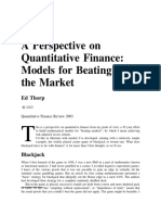 A Perspective On Quantitative Finance: Models For Beating The Market