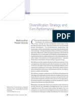 Diversification Strategy and Firm Performance